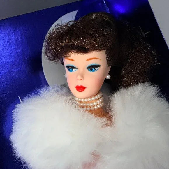 Vintage 1995 Enchanted Evening Barbie Doll #15407 in Pink Satin Gown & Fur Stole - Picture 3 of 10